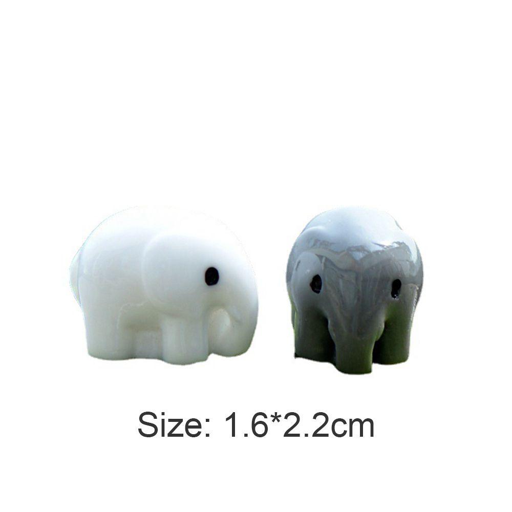 Glass Ornaments Home Room Miniature Fairy Garden Decoration Elephant Figurine Micro Landscape