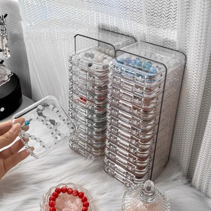 Clear Acrylic Bracelet Storage Box Convenient Jewelry Display Stand Holder Bangle Container for Multiple Bracelets