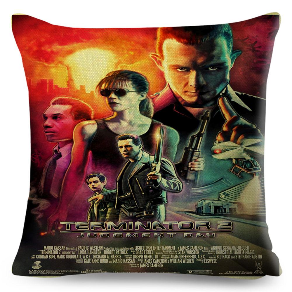 Терминатор T Cushion Чехол Декор Классический Фильм Робот Воин Наволочка Полиэстер Наволочка для Дивана Дома Автомобиля xсм