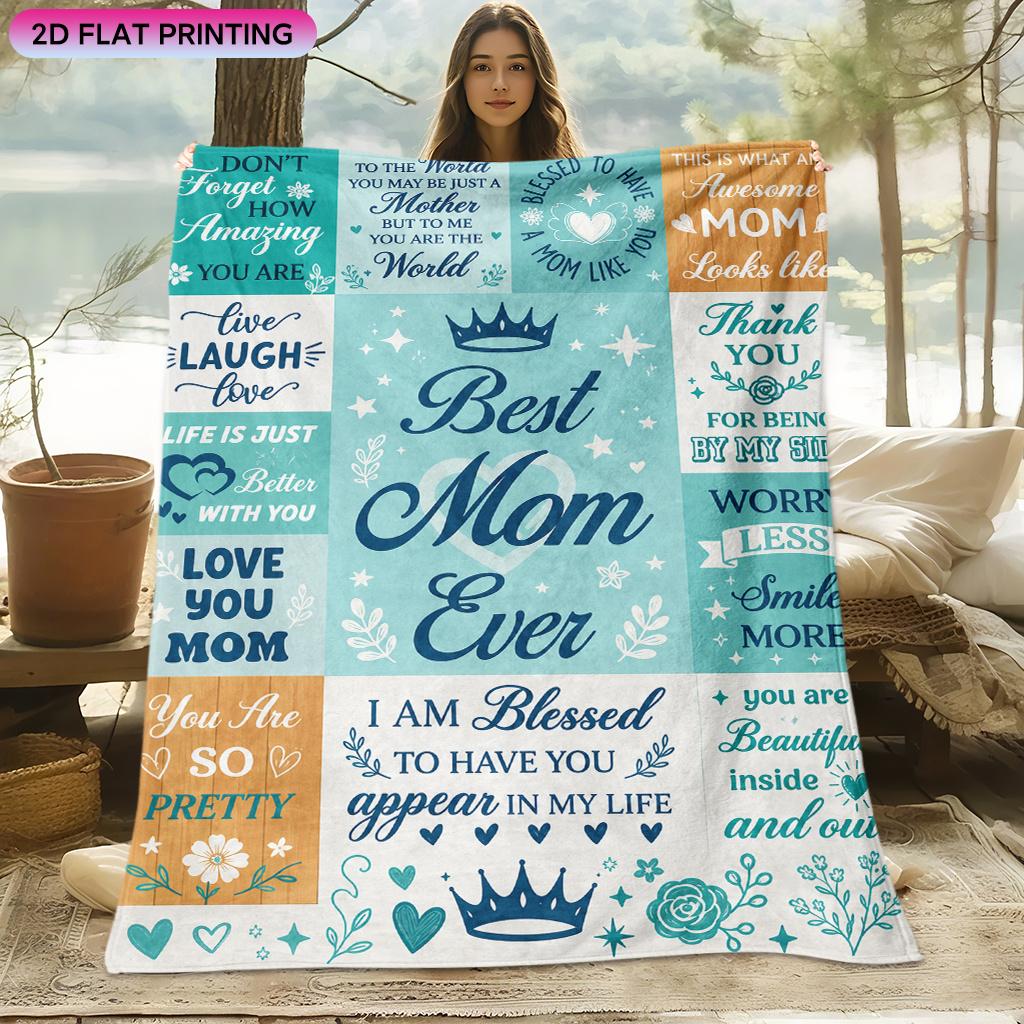 1 Blanket Best Mom Poster Winter Flannel Blanket Soft HD Digital Print Modern Style Nap Throw Blanket Soft and Warm Gift Blanket S