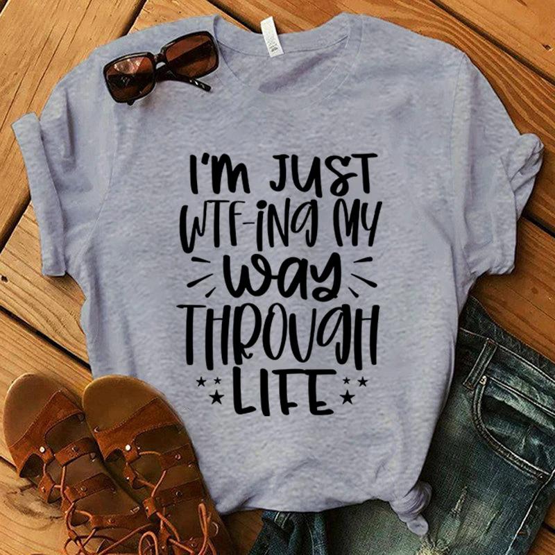 Новинка Я просто трахаюсь, как я живу, графические футболки с принтом, футболки, летняя футболка с коротким рукавом, модная индивидуальная уличная одежда