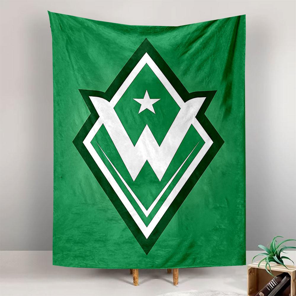 Werder Bremen Football Club Crest Green White Star Diamond Logo Wall Tapestry Soccer Fan Decor for Bedroom Man Cave Bar Gift
