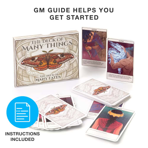 The Deck of Many Things & The Deck of Many Fates - 49 Hand-Drawn Colorful Fantasy Tabletop Role-Playing Game RPG Storytelling Tarot Cards Dungeon Mast