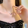 Titanium Steel Purple Square Cubic Zirconia Pendant Necklace Delicate Micro Pave Clavicle Chain Fashion Versatile Jewelry