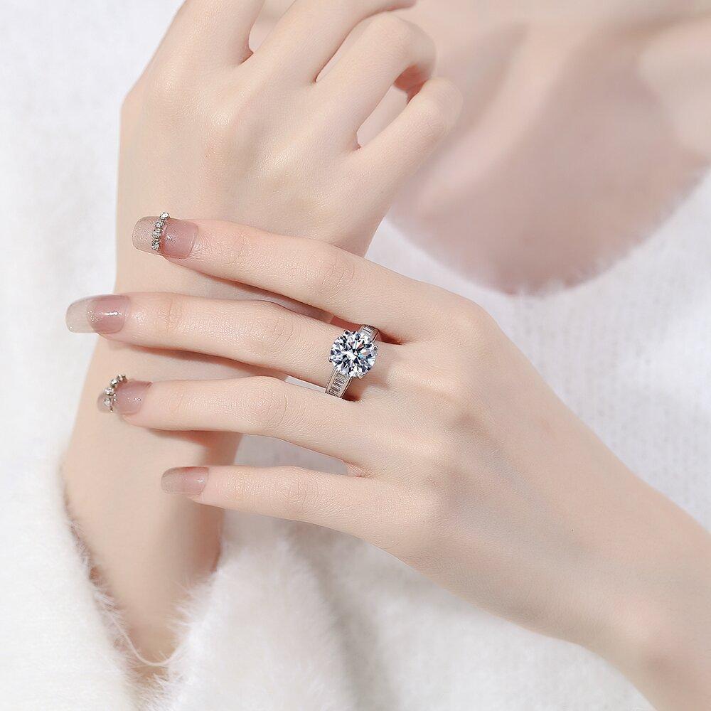 Кольцо с бриллиантом в пять карат с высоким содержанием углерода для женских трансграничных европейских и американских многослойных колец