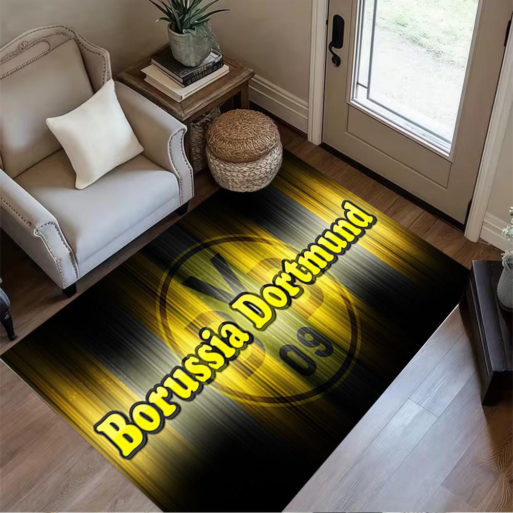 Borussia Dortmund Emblem Carpet Design for Playrooms Study room Balcony Entryway Antislip Carpet Office home decor Spiritual Gift