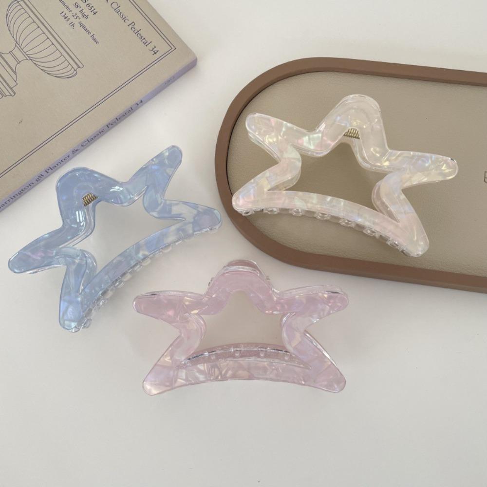 PVC Shark Clip Transparent Large Size Hair Grab Fashion Hollow Hair Grab Daily