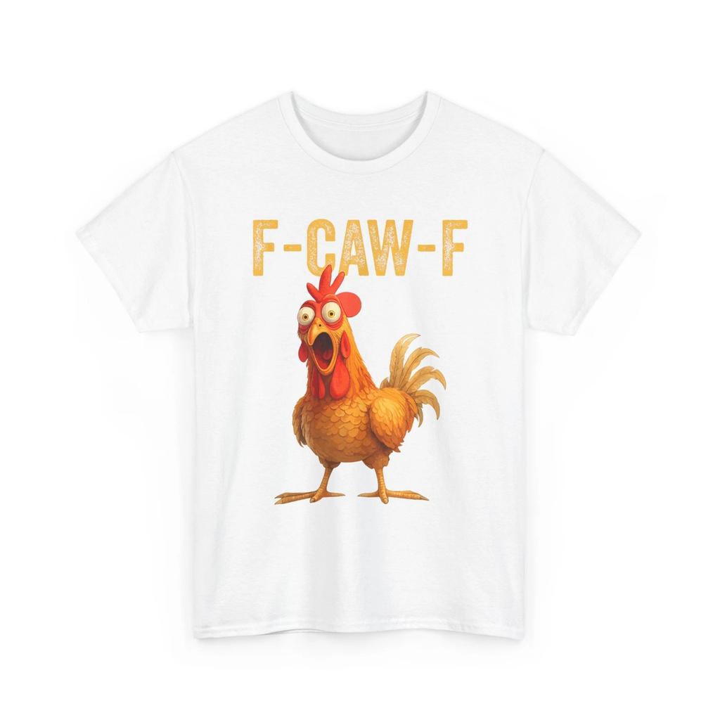 Funny F-Caw-F Chicken Shirt, FCAWF Chicken Men's and Women's Humor Shirt Street Fashion Casual Face Round Neck High Quality Tops