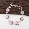Rose Chalcedony Gemstone 925 Sterling Silver Jewelry Handcrafted Bracelet 7-9" RB-17-14