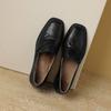 Krazing Pot Cow Leather Square Toe Thick Med Heels Spring Shoes Loafers Oxford Shoes Daily Wear Women Pumps