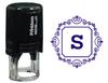 Printtoo Square Swirl Border Alphabet S Monogram Initial Self Inking Rubber Stamp Office