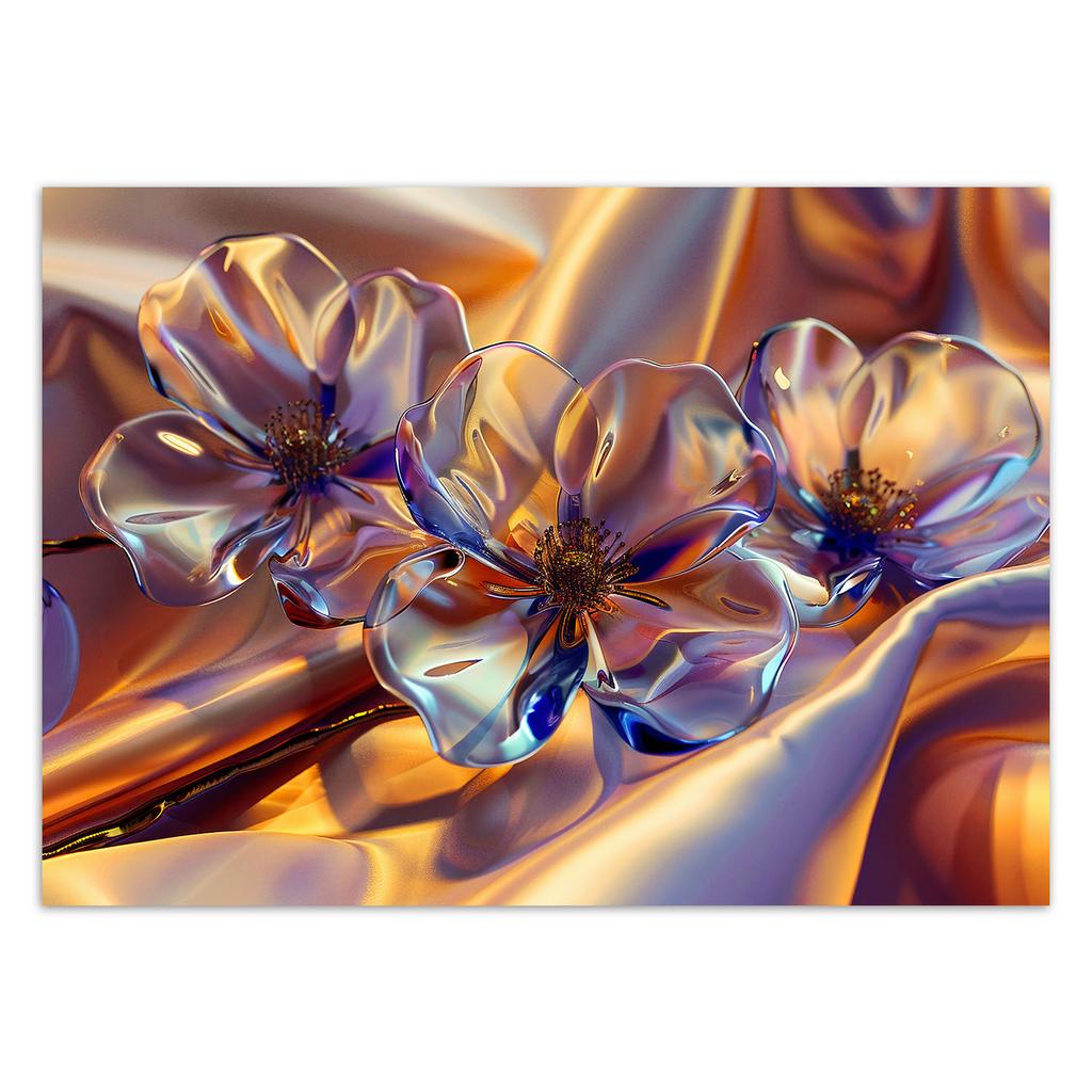 Wallpaper Glass flowers in silk