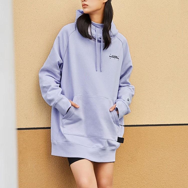 Свободная толстовка с капюшоном и принтом логотипа серии Li Ning Snow, унисекс, фиолетовая AWDRF08-4