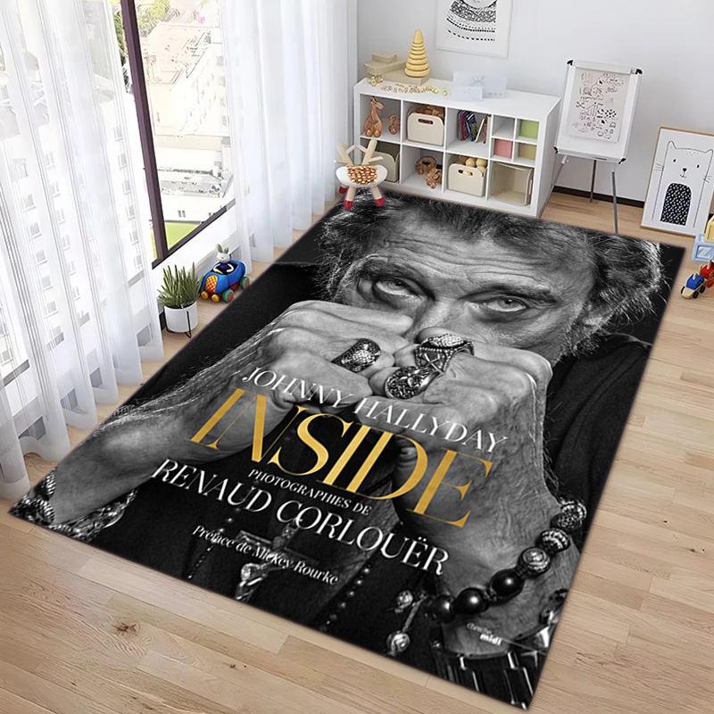 French legendary rock singer and actor Johnny Hallyday carpet is suitable for living room and bedroom doormats office balcony decorative carpet V14