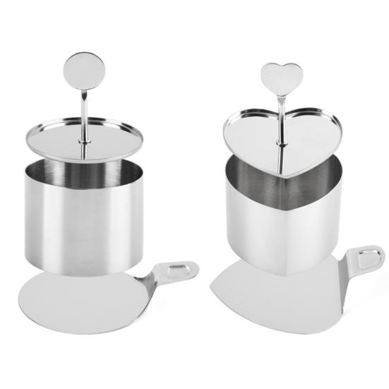 Форма для выпечки из нержавеющей стали с прессующим дном, форма "Сердце", "Круг", легко извлекаемая, форма для десерта, кухонный инструмент