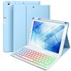 Чехол-клавиатура для iPad 10.9" 11-го поколения с 7-цветной подсветкой, Магнитное крепление, Отсек для стилуса, Съемный, Подходит для планшетов Air и 9-го поколения