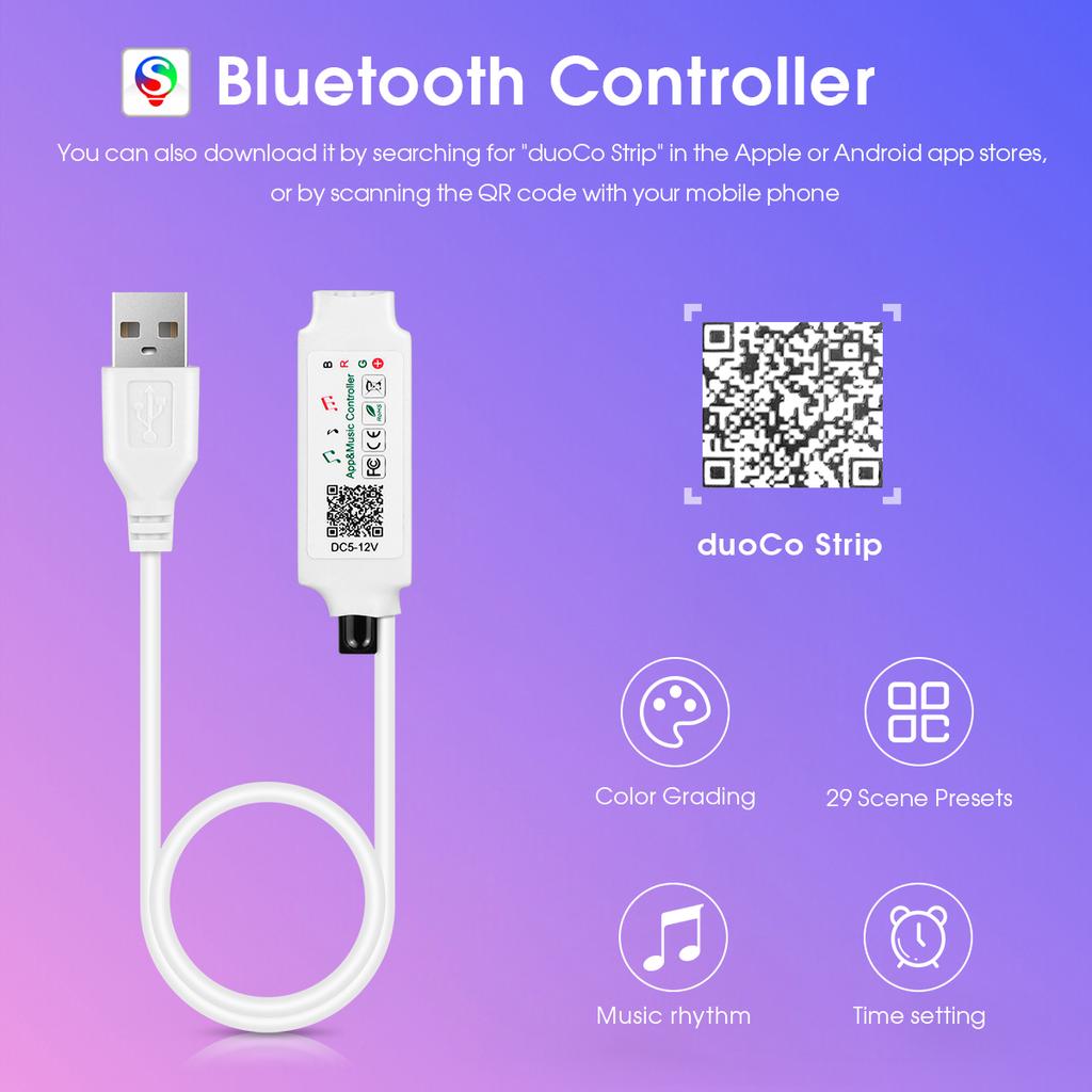 USB LED Light Strip RGB COB Bluetooth APP Control FCOB Flexible RA90 Cob LED Strip Luces Led Lighting Music Sync for Party PC
