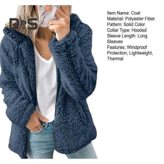 Женская зимняя короткая куртка из флиса Sherpa с капюшоном, кардиган на молнии, теплая повседневная однотонная плюшевая ветрозащитная куртка для осени и зимы