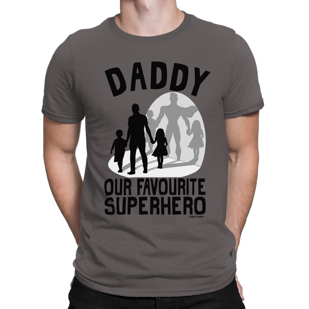 Mens DAD T-Shirt Mens Womens Tees Top DADDY Favourite Superhero Son Daughter Christmas Gift