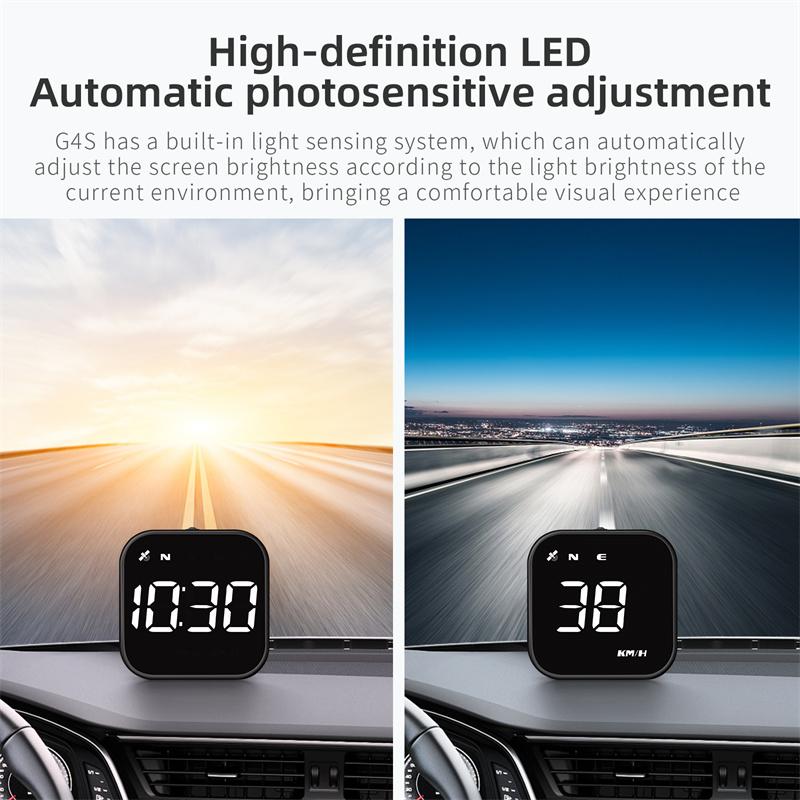 Автомобильный проекционный дисплей Hud Цифровой GPS Спидометр Мили в час Превышение скорости Сигнализация Многофункциональный Спидометр Компас HD LED Дисплей