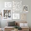 Ретро Пикассо выставочные плакаты и принты абстрактная линия голубя лицо настенная живопись холст картины гостиная скандинавский декор