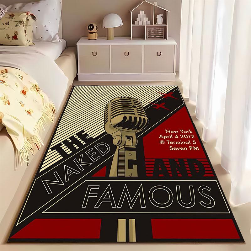 Retro Microphone Concert Design suitable as a non-slip mat for the living room or bedroom sofa