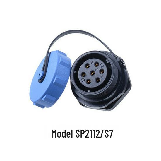 WEIPU SP21 Waterproof Aviation Plug, 2-12 Pin Male Connector with Rear Nut Socket