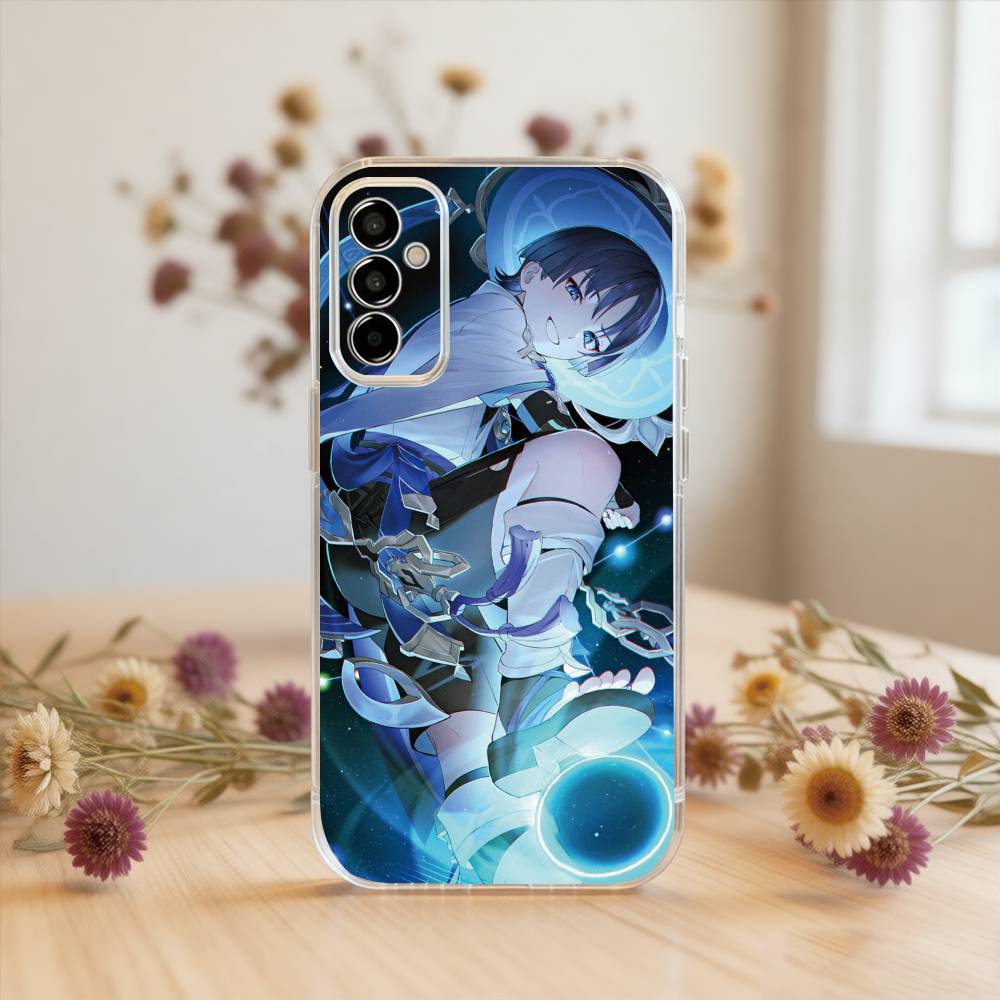 Чехол для телефона Genshin Impact Странник Для Samsung A10, 12, 20, 21S, 30, 31, 40, 50, 51, 52, 70, 71 Прозрачная крышка