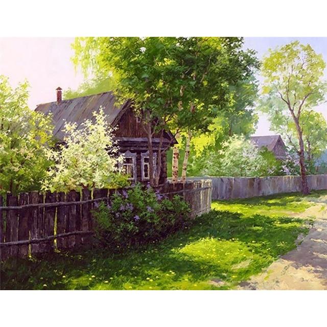 5D DIY Алмазная вышивка Природные пейзажи Лес Алмазная картина Пейзаж Озеро Ремесла Полный круглый квадратный дрель Домашний декор Подарок