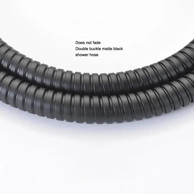 Upgrade Stainless1.5M Black Flexible Shower Hose Long Bathroom Shower Hose Extension Plumbing Pulling Tube Bath Accessories