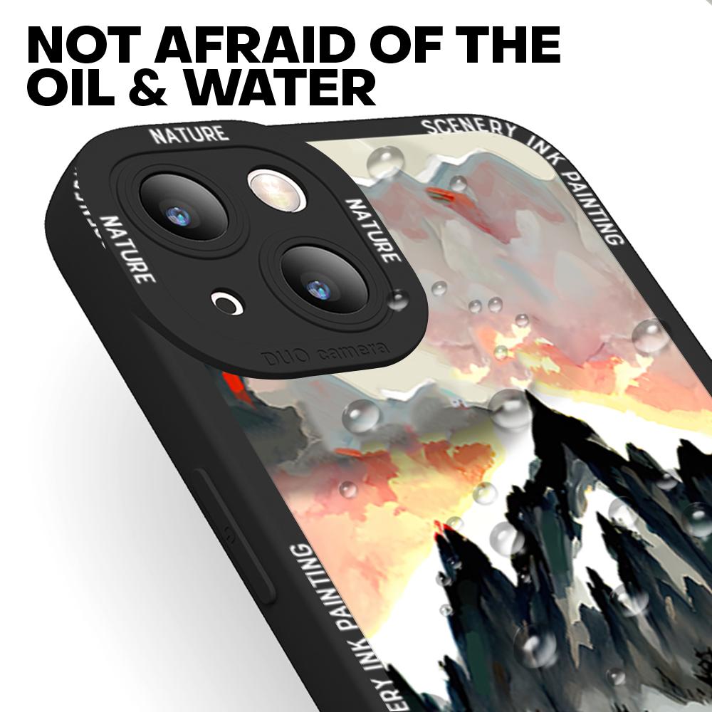 Для iPhone 16 15 14 Pro Max Redmi Note 13 12 Pro Samsung S25 S24 Ultra A13 A14 A15 A16 Мягкий защитный чехол для камеры с полным объективом и рисунком в виде гор и деревьев