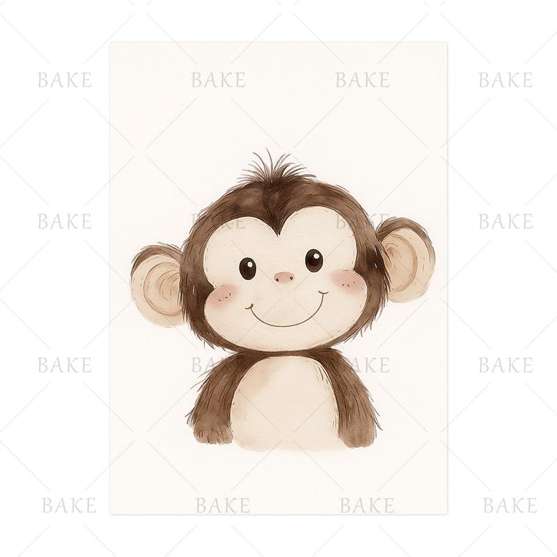 Cute Jungle Lion Giraffe Elephant Monkey Tiger Zebra Animal Wall Art Print Canvas Safari Nursery Posters for Kids Room Decor