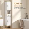 Bathroom Column Cabinet, Narrow Storage Unit with 2 Doors, Drawer, Open Compartment, White