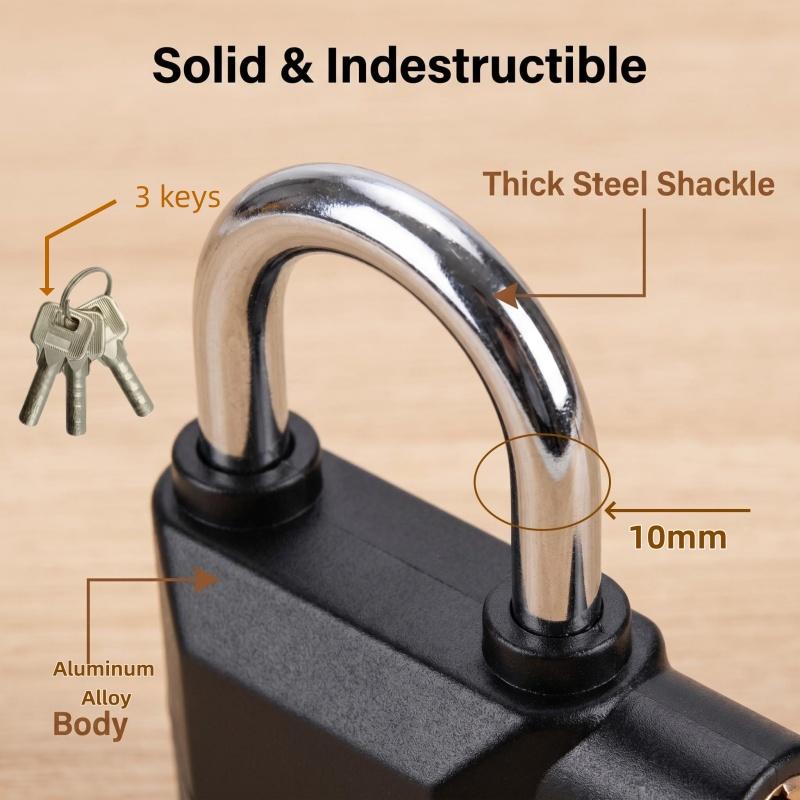 Universal Anti-Theft Padlock with 120db Alarm Zinc Alloy Lock for Bicycle Motorcycle Warehouse Door r Safety Waterproof 3 Colors