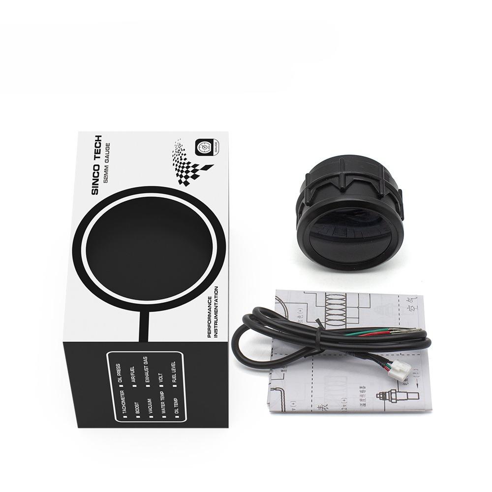 Digital Gauge, 52mm: RPM, Boost Pressure, Coolant Temperature, Oil Temperature, Oil Pressure, Air-Fuel Ratio, Voltage, 12V