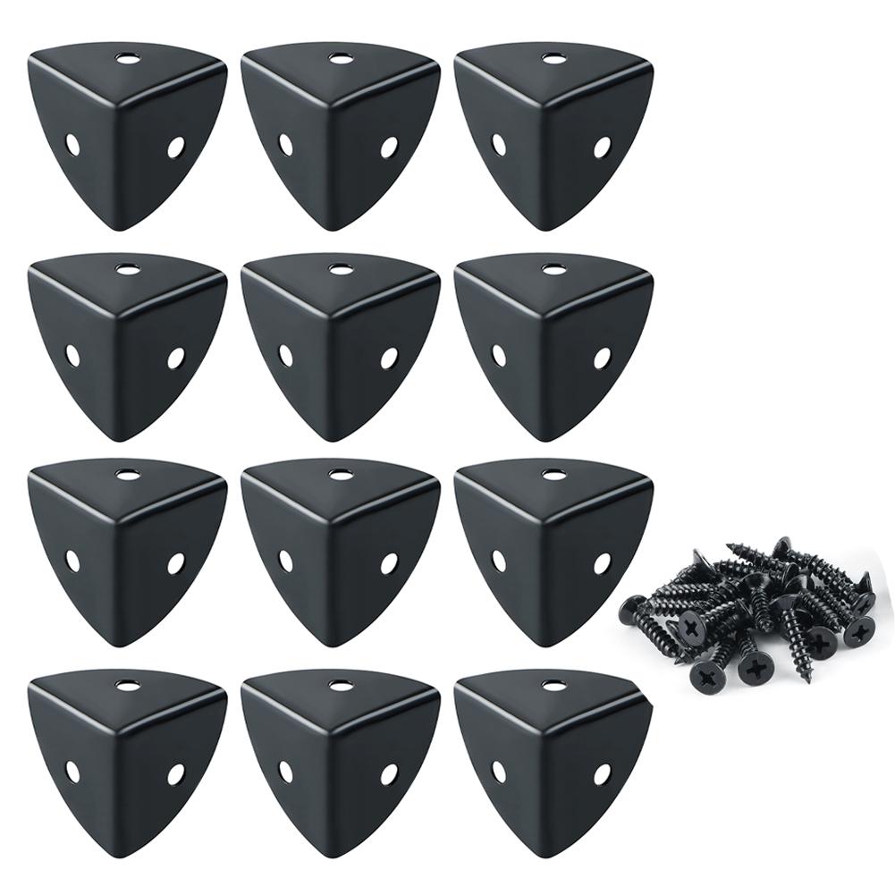 Защита края Защитный протектор Угол края Черный Защита С винтами Деревянный чехол 12 шт. Украшение стола Винтаж
