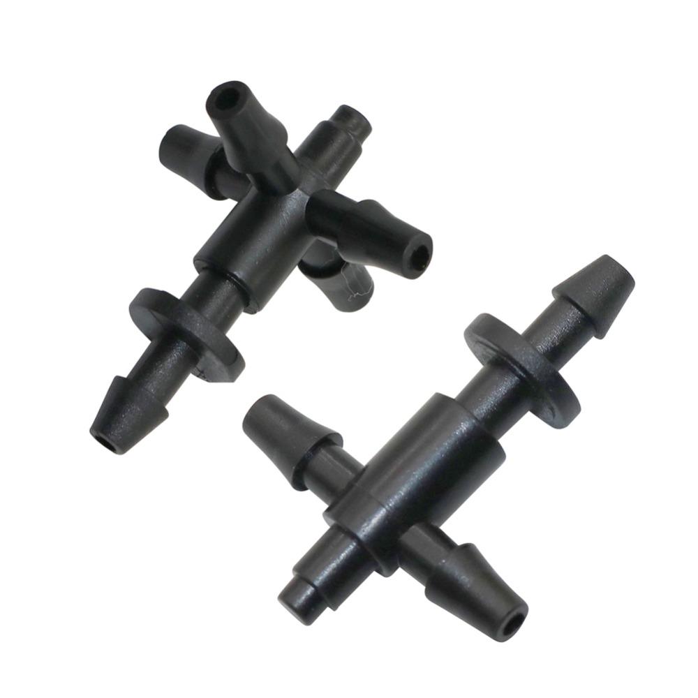 200 комплектов прямых быстрых соединителей для шланга с колючками 3/5 мм с трехходовыми пятиходовыми разветвителями для шлангов, многосоставным перекрестным соединителем