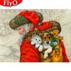 Diamond Painting Cross Stitch Santa Claus Full Square Diamond Embroidery Christmas Mosaic Cat Handmade Gift