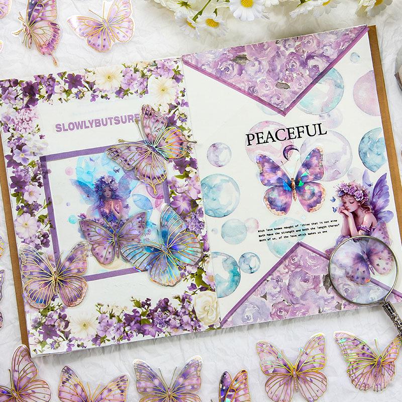 Yuezhen Fantasy Butterfly Dance Laser Водонепроницаемый КПК Наклейки Пакет