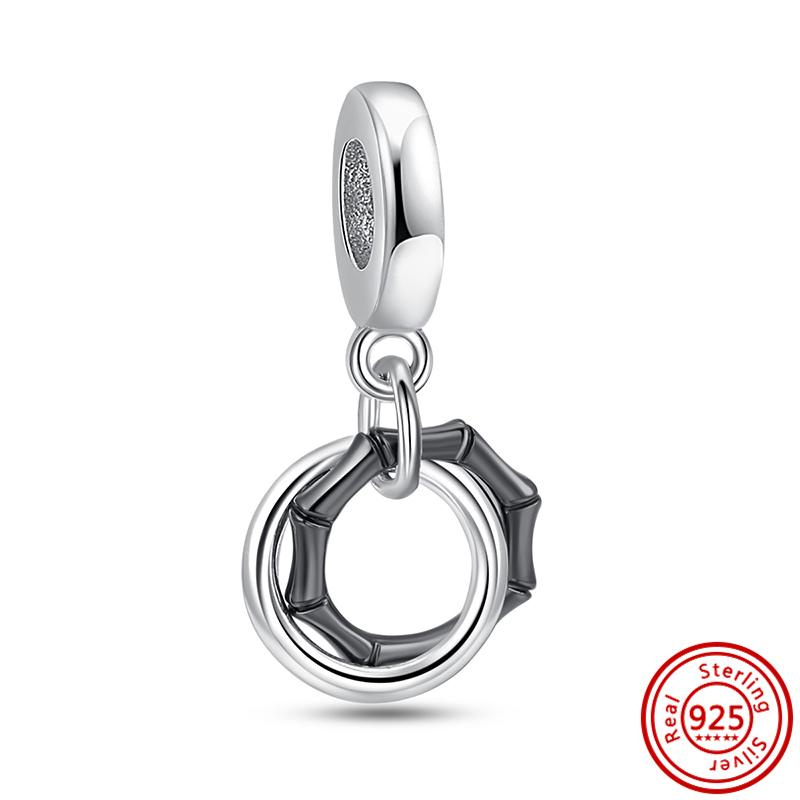 Стерлингового серебра 925 пробы, звезды, снежинки, гитара, сердечки, корона, паве, одноцветные бусины «сделай сам», подходят оригинальные подвески, браслет, ювелирные изделия