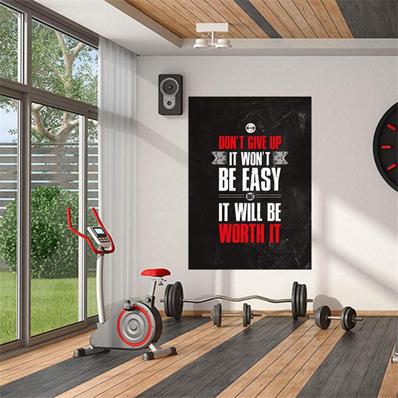 Мотивационная цитата о бодибилдинге Шелковый холст Картины для спортзала Фитнес Спорт Постер и печать Настенная картина для домашнего декора Без рамки