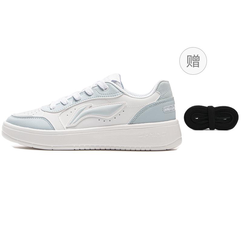 Li Ning Sycee Pure Износостойкие Легкие Дышащие Низкие Скейтбордические Кроссовки Женские Бело-Синие AGCV148-4