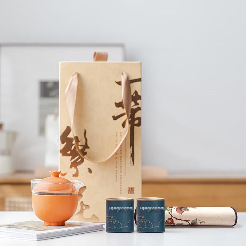 Цветочный керамический чайный сервиз с подарочной коробкой черного чая