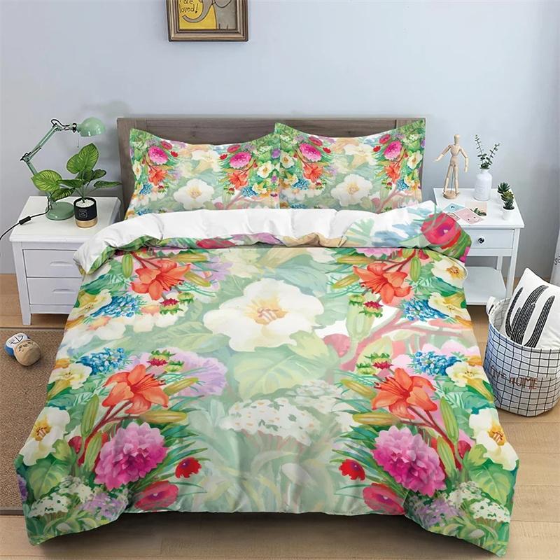Butterfly Bedding Collection 3D Flower Duvet Cover Quilt Cover With Zipper Queen Double Polyester Comforter Collection Kid Girl Christmas Gift