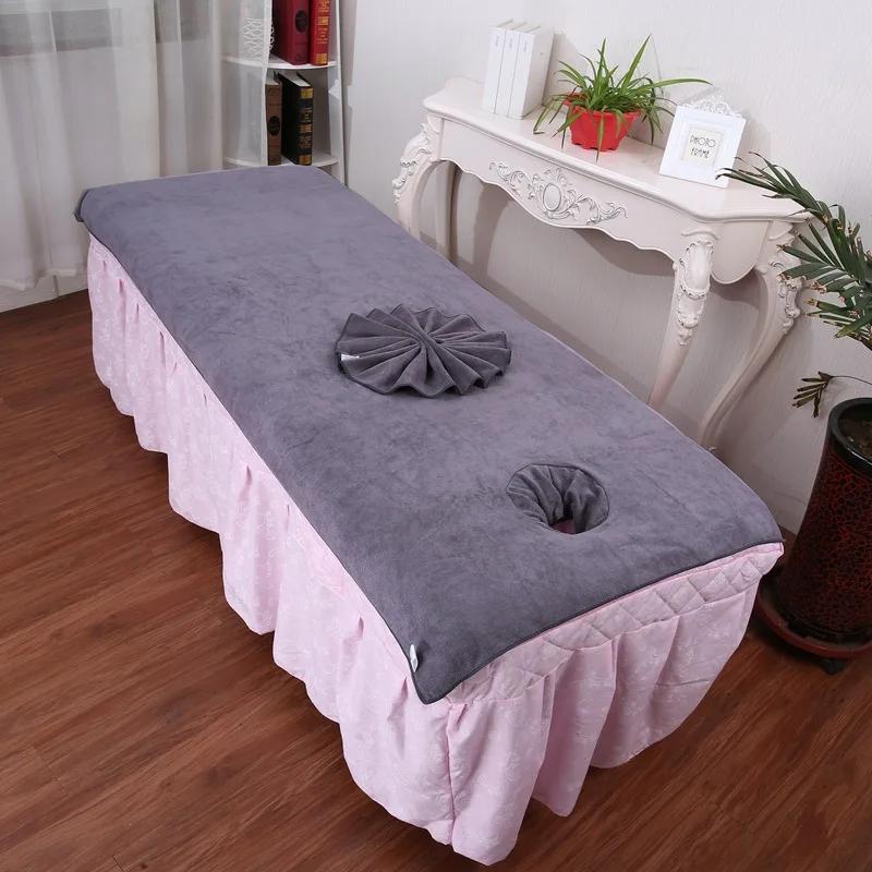 Thickened Beauty Bedsheet Cosmetic Salon Sheets Massage Treatment Soft Sheets Spa SPA Bed Table Cover Sheets with Hole
