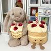 Оригинальный плюшевый кролик Jelly Cat 30 см, стеснительная Бонни, с тортом на день рождения, для сопровождения кошек, собак и домашних питомцев, праздничный подарок.