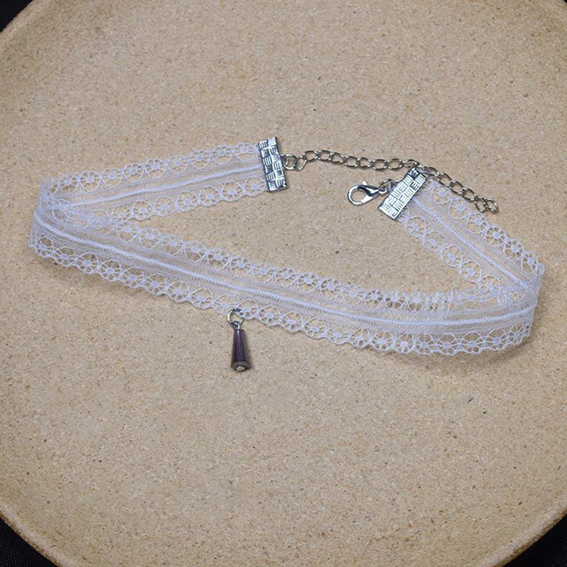 Милое белое кружевное сказочное ожерелье, милое ожерелье, цепочка на ключицы, женские украшения