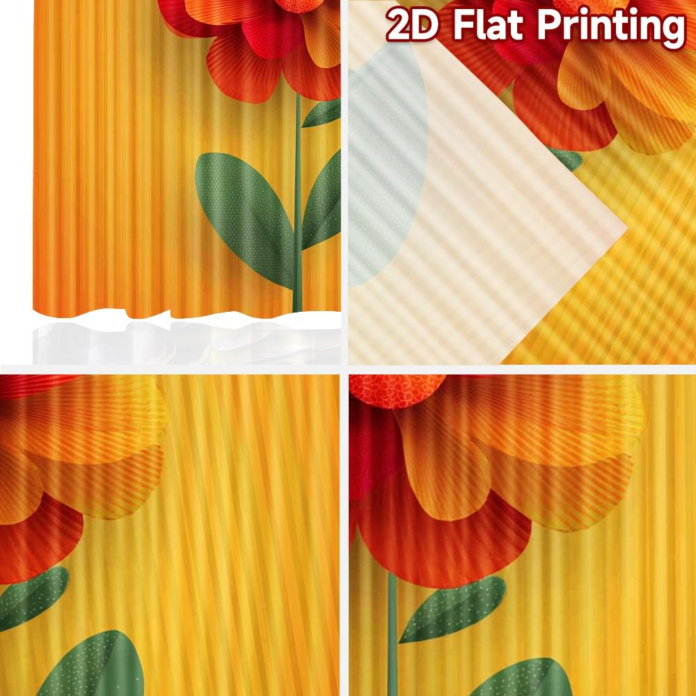 2D flat printing 2pcs Curtain Party Curtains Autumn Vibrant Flower Digital Printed Polyester Drapes Holiday Decorations for Home