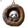 Christmas Tree Pendant Hanging Acrylic Ornament with Lanyard Easy To Install Adorable Animal Shape Holiday Festive Decoration