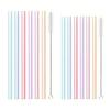 12-Piece Set of Reusable, Flexible Long Straws, Made with Silica Gel, Heat-Resistant, Safe, Non-Toxic, Replacement Straws for Adults and Child